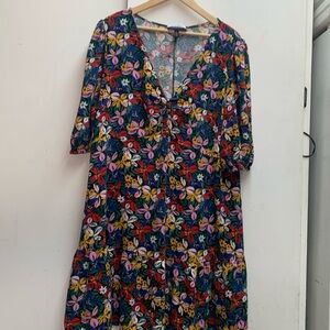 Eloquii Floral Mini Dress - Multicolor